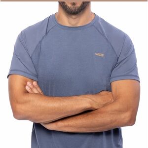 Copper Fit Men’s Short Sleeve Ultra Performance Crew Neck Shirt in Navy Heather